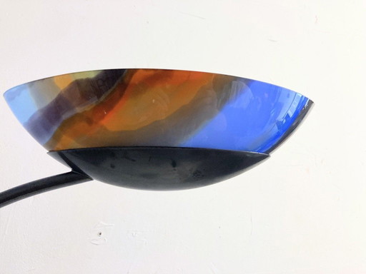 Italian halogen floor lamp arc lamp Murano glass shade by Missoni 80s
