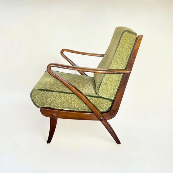 Sillón Easy Chair Mid Century original. Sillón de madera curvada de los años 40 de Guglielmo Ulrich para (photo 2 of 11)