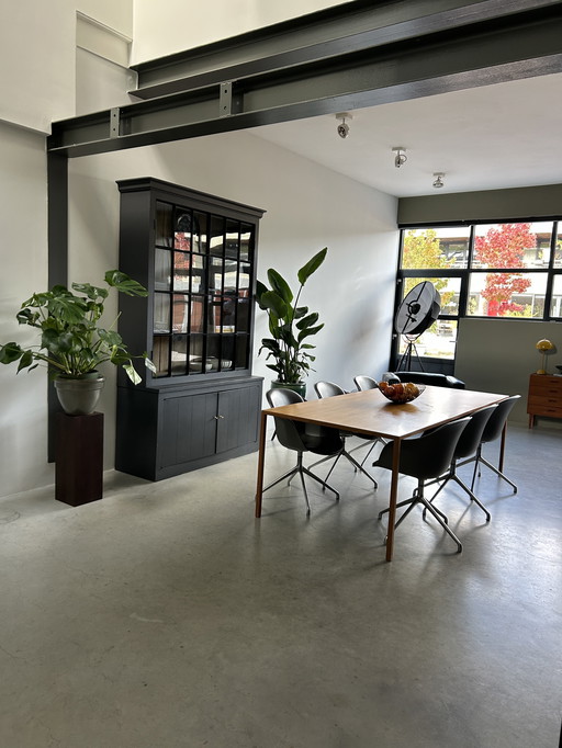 6x Sillas de comedor de cuero BoConcept gris