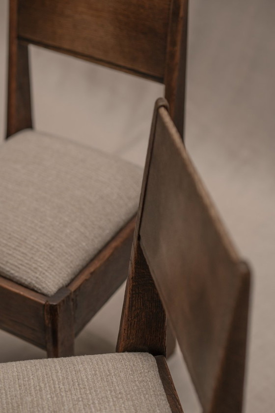 Image 1 of Früher Satz minimalistischer Esszimmerstühle, Haagse Schule