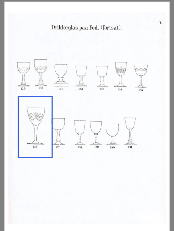 Image 1 of 6 grandi bicchieri da vino in cristallo - Holmegaards Glasværk · Anni '20