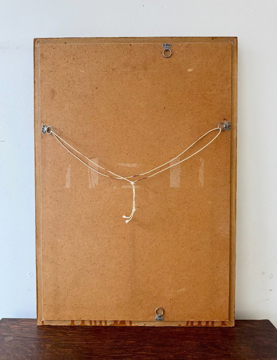 Image 1 of Vintage wandspiegel met afgeschuinde randen in campagnestijl.