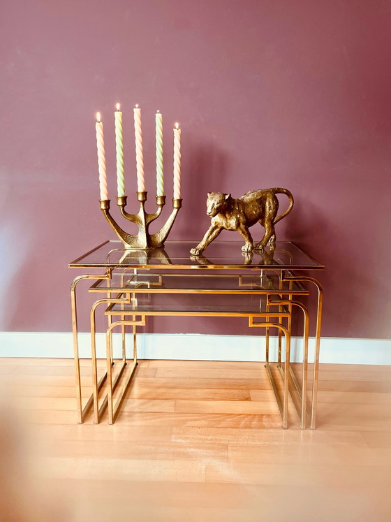 Image 1 of Juego de mesitas auxiliares italianas de los años 70.