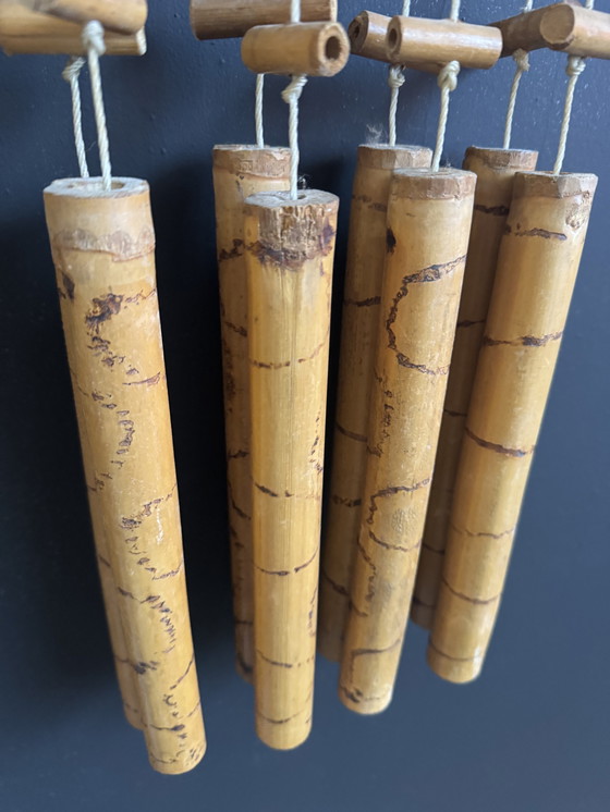 Image 1 of Vintage Bamboo Owl Wind Chime