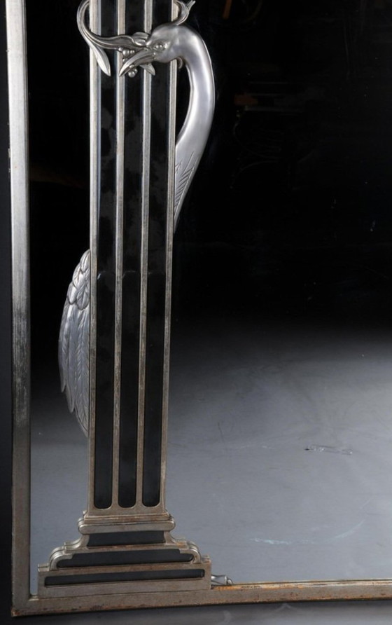 Image 1 of XXL monumental Italian mirror with cranes and columns, 1980