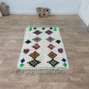 Marokkaans Berber Azilal tapijt – Natuurlijke wol – 153 x 100 cm – Kleurrijke handgemaakte stijl