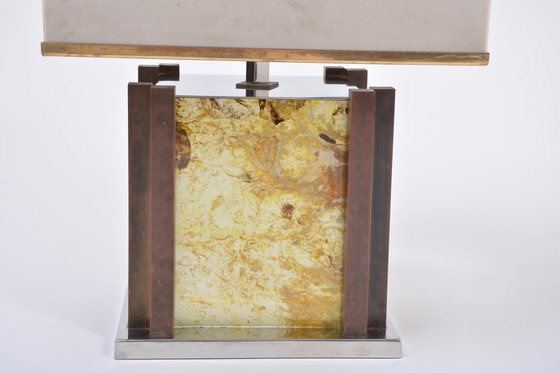 Image 1 of Grande lampe de table Romeo Rega de style Hollywood Regency en laiton et chrome