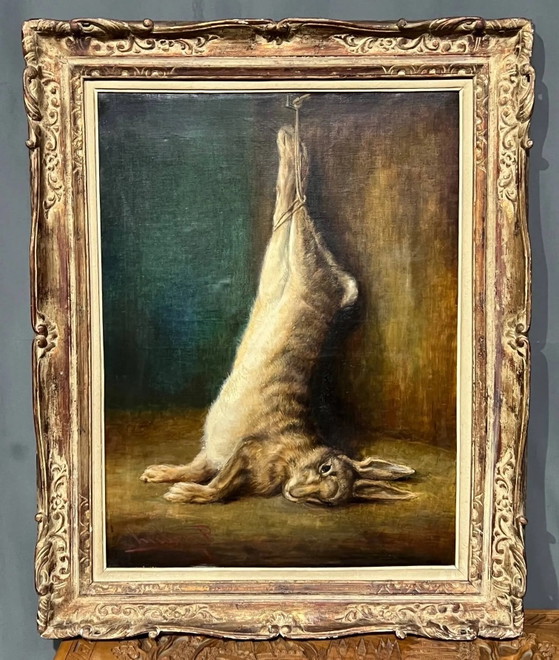 P. Hulin. “Hunting still life”. – Paintings & Drawings, Canvas (photo 7 of 8)