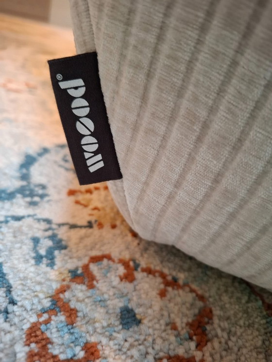 Set of 4 WOOOD Armchairs, Beige Ribbed Fabric, New Condition, Textile, Creme (photo 3 of 5)
