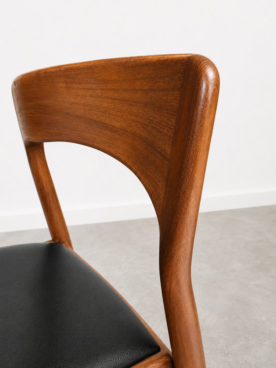 Image 1 of 4 chaises Scandinave teck cuir 1960 vintage