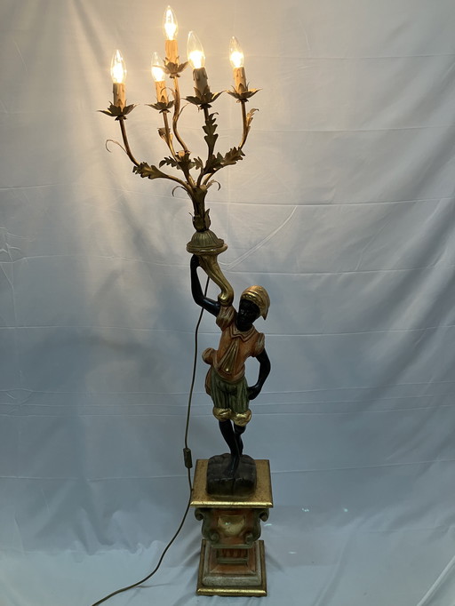 Beautiful Venetian Blackamoor Torchère Floor Lamp