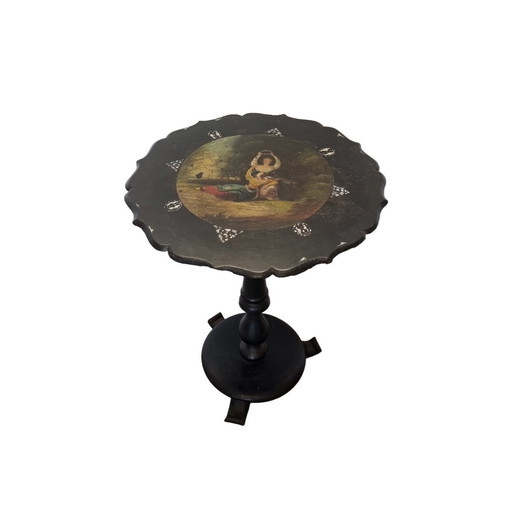 Ancienne table d'appoint victorienne à plateau basculant, vers 1880