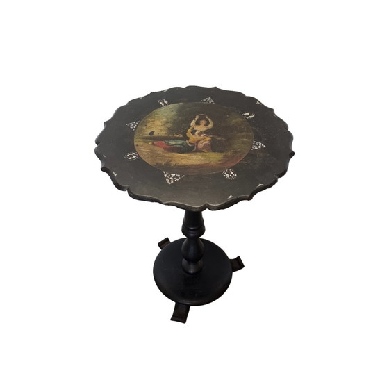 Image 1 of Antique Victorian tilt top side table, circa 1880s