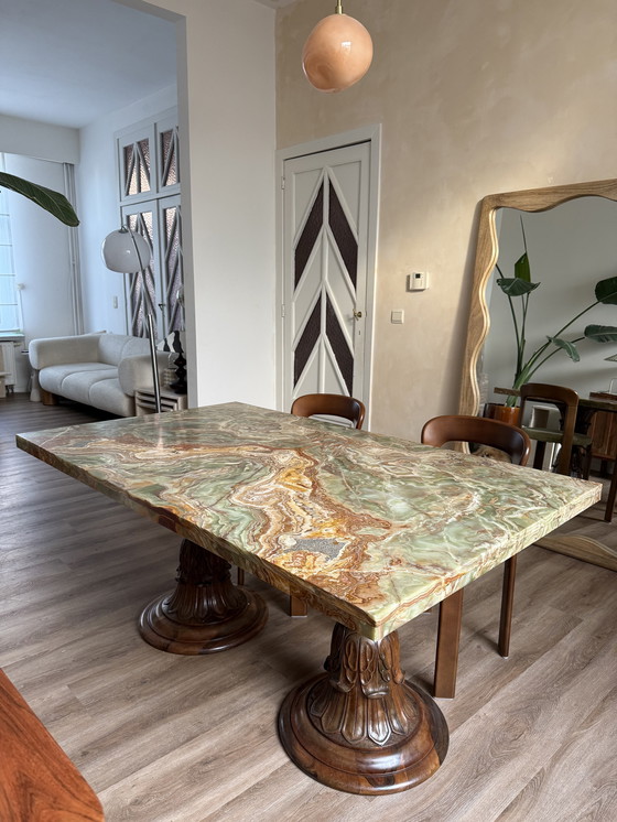 Image 1 of Marmere vintage eettafel 