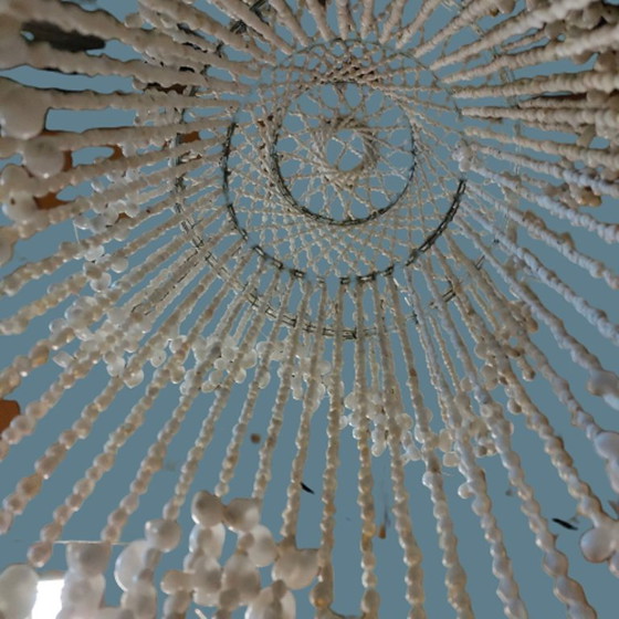 Lampadario di conchiglie, bianco, Altro, Metallo, Bohemian (foto 4 di 5)
