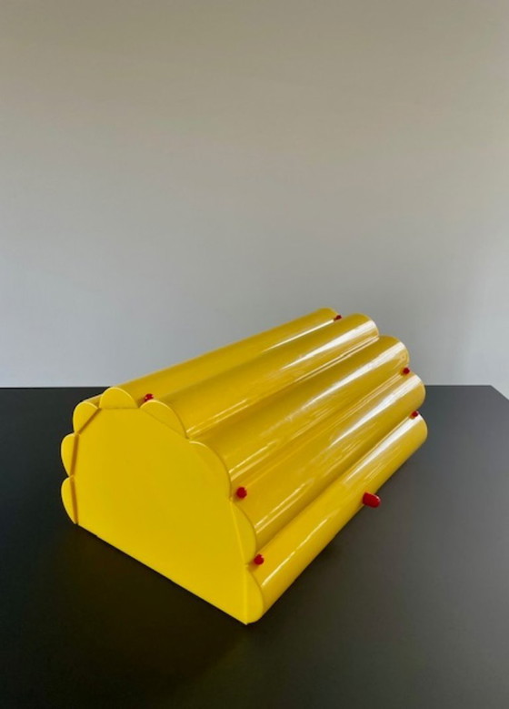 Image 1 of Vintage Memphis bread box Daisy Italian design