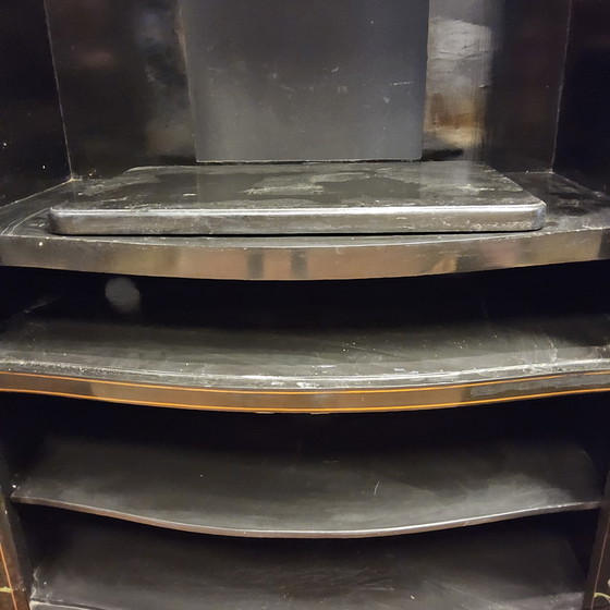 Image 1 of Vintage Chinese cabinet birds, flowers gold leaf bohemian cabinet / oriental cabinet / chinese cabinet