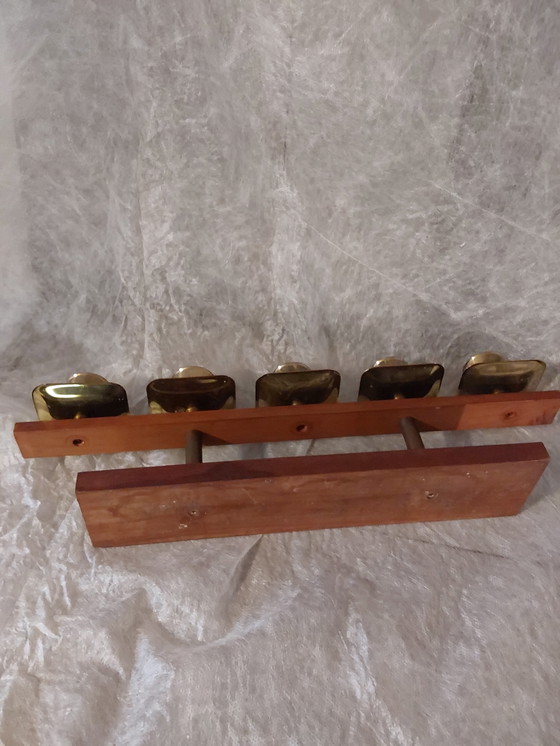 Image 1 of Portacandele vintage in teak con ottone