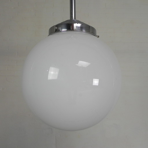 Art Deco Pendant Lamp With White Bulb, 1930s