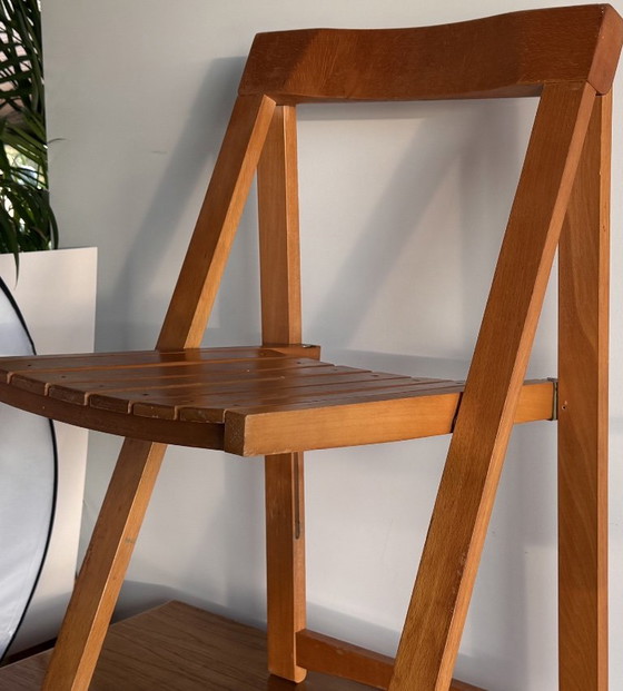 Vintage Trieste Folding chair by Aldo Jacober, Italian design 60s, Wood (photo 8 of 9)