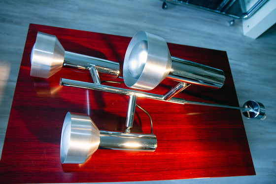 Image 1 of Design-Hängeleuchte space age 1970, 3 verstellbare verchromte Spots