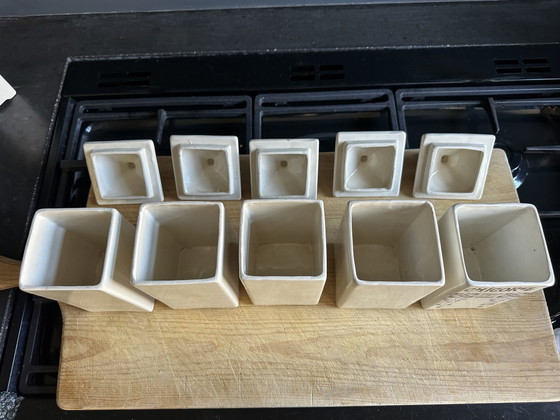 Image 1 of Antikes französisches Art-Deco-Vorrats- und Gewürzglas-Set – 11-teilig