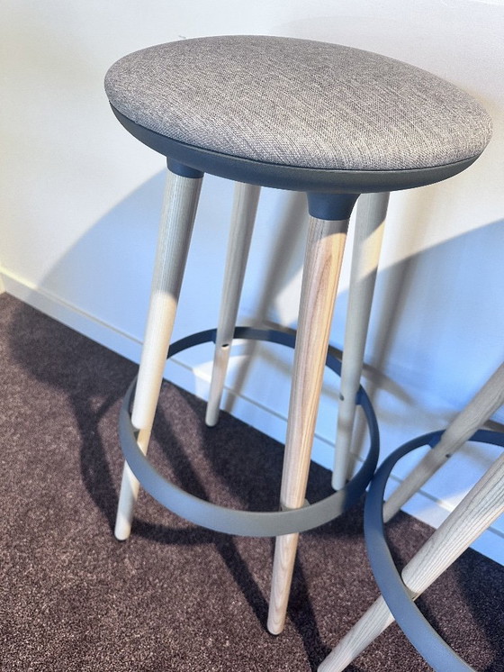 Image 1 of Taburete de bar gris, 2 piezas