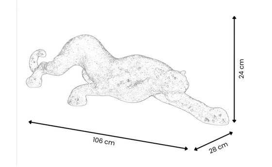 Image 1 of ADM Design Glas-Beton Sculptuur Zwarte Panter - Nieuw in originele verpakking