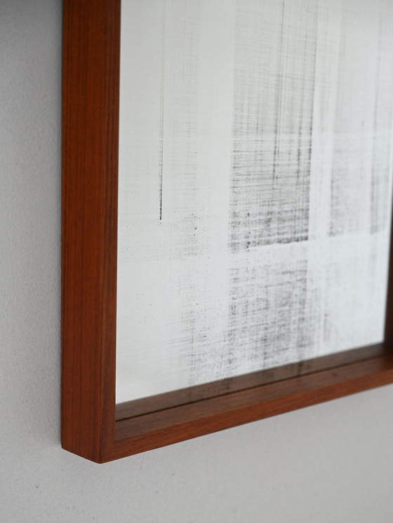 Image 1 of 1970s Scandinavian Minimalist Wall Mirror in Teak