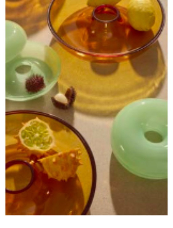 Image 1 of Glass bowl Sabine Marcelis for Ikea (Varmblixt)  translucent amber