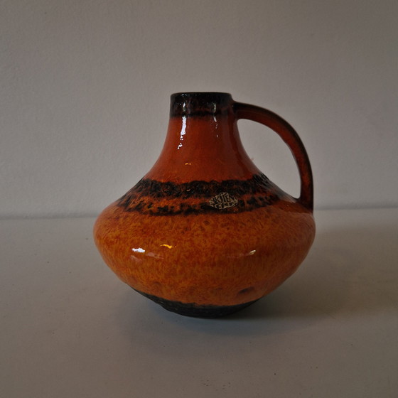 Image 1 of Carstens ceramic orange vintage vase ear vase west germany vase