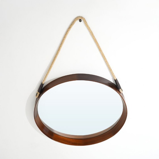 Image 1 of Round teak wall mirror, 1960s