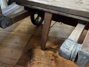 Image 1 of Vintage Wooden Industrial Stick Trolley Etagere Display Table Shopping Cart