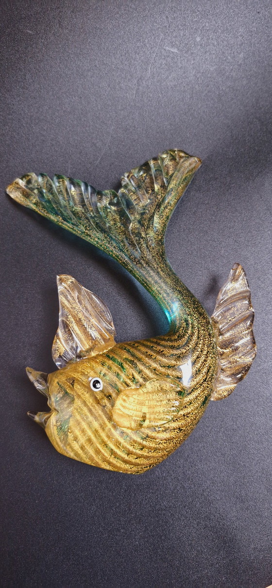 Image 1 of 60'S Barovier&Toso Murano Glass Coordonato D'Oro Fish 