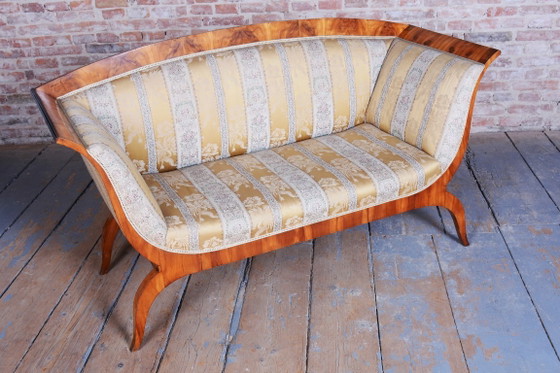Restored Biedermeier Sofa, by Josef Danhauser, Cherry Wood, Austria, 1820s – Textile (photo 4 of 13)