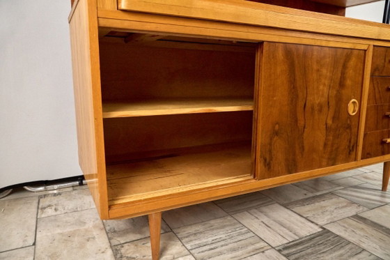 Image 1 of Crédence vintage avec table coulissante, années 1960, Tchécoslovaquie