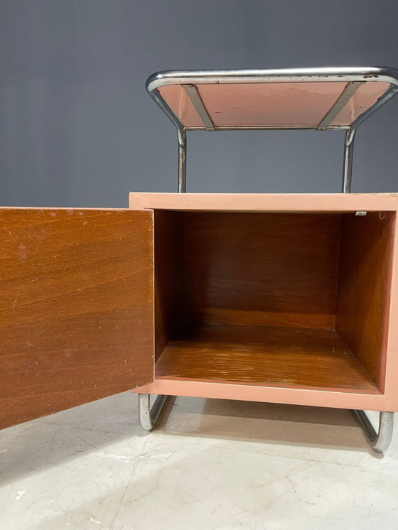 Image 1 of Kovona Bauhaus-stijl nachtkastje, 1950, Tsjecho-Slowakije