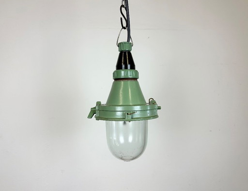 Green Industrial Soviet Pendant Light, 1960s
