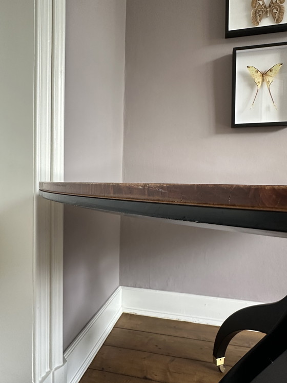 Image 1 of Giorgetti eetkamerset Tafel 50732 radica & Stoelen Ballerina Rosso Bulgare