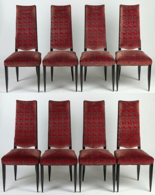 Art Deco stoelen, set van 8