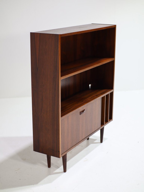 Image 1 of Bookcase with flap and LP compartments Clausen & Søn Danish vintage rosewood