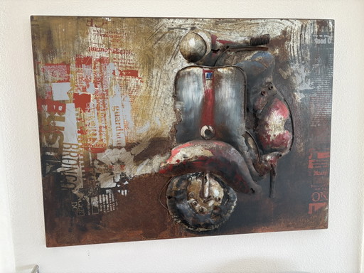 Metal Wall Decoration with Vespa Scooter 3D – wanddecoratie
