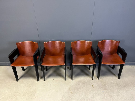 Image 1 of Fauteuils postmodernes d'Arnold Merckx pour Arco - ensemble de 4 - années 1980