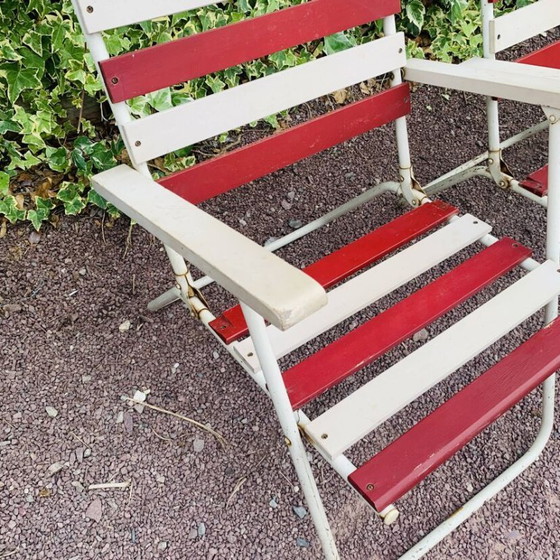 Image 1 of Set of 3 folding garden armchairs
