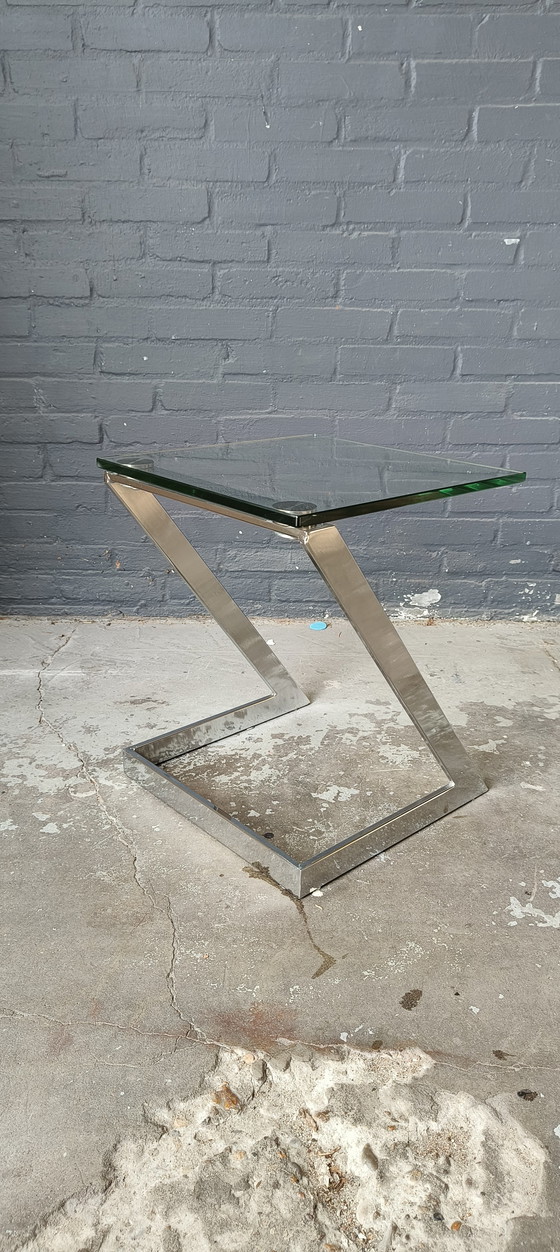 Image 1 of Tavolino postmoderno Gebra in vetro cromato