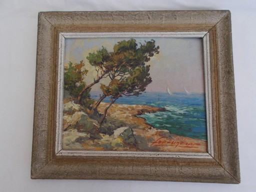 Antico dipinto navale sul mare segno mediterraneo fortuna auto marseille