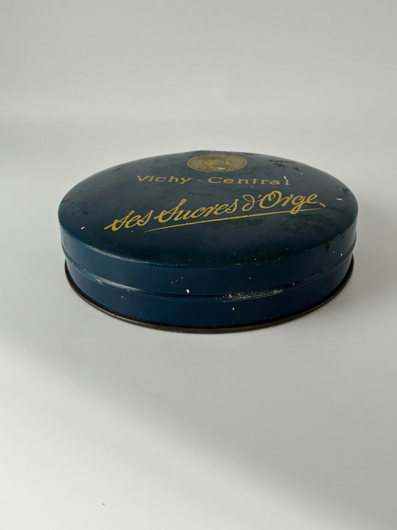 Antieke metalen doos Vichy-Centraal – Gerstsuiker – Blauw en goud – Kuuroord – Midden 20e eeuw (photo 2 of 4)