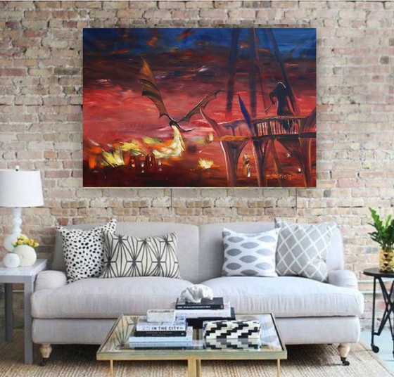 Image 1 of Dragon S053 - large Original Acrylic Painting