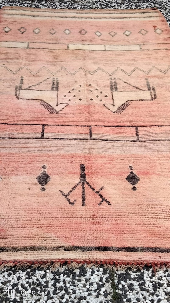 Image 1 of Handgeknüpfter Berberteppich aus Wolle, 200 x 104 cm