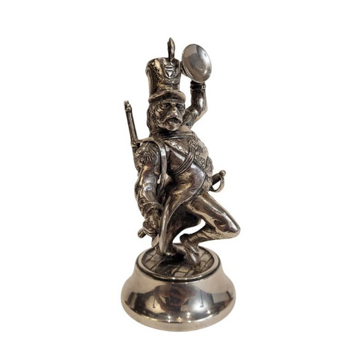 "Singe musicien, argent massif, 20e s. - Espagne